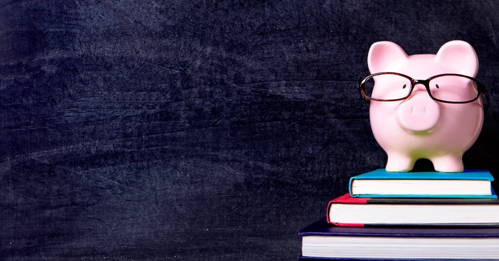 Teaching children how to manage their money - Blackboard pig money bank