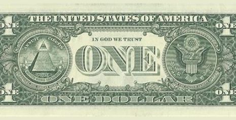 American 1 dollar bill banknote