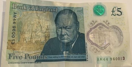 5 great British pound banknote