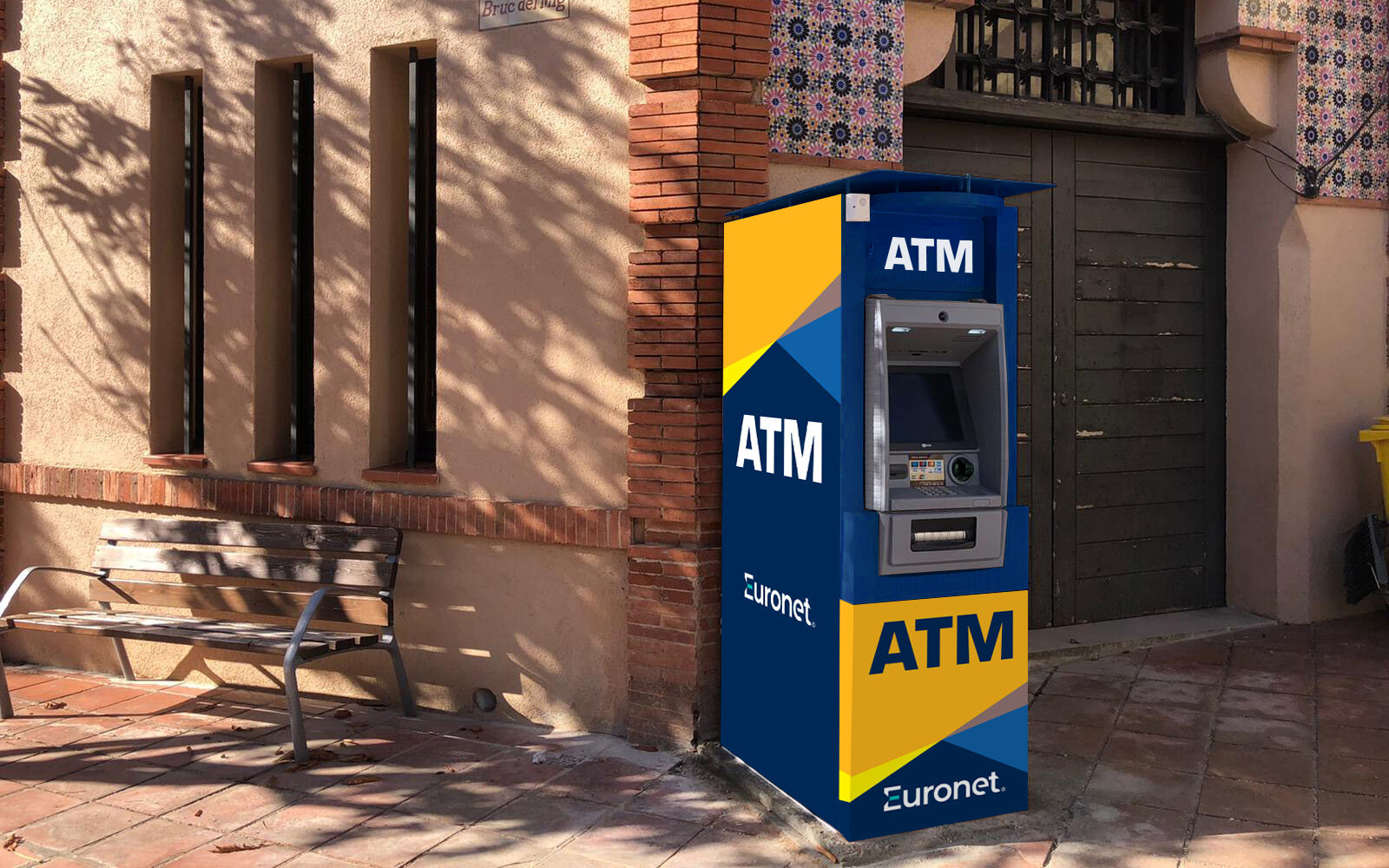 Here is a community ATM in Spain
